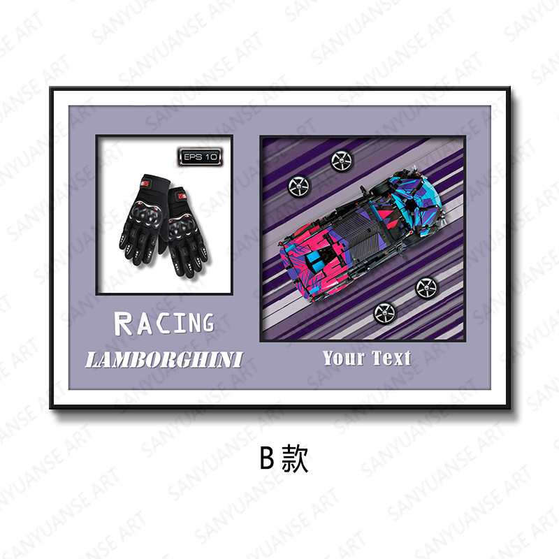 Pintura de decoración de automóviles Comercio electrónico transfronterizo 4S tienda de automóviles coche deportivo fondo pintura colgante coche de lujo belleza creativa pintura colgante tridimensional