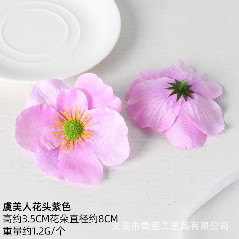 Flores de seda de simulación de flores púrpura mezcladas DiNuevo estilo antiguo chino tocado de seda de seda decoración de material de flores de alto nivel