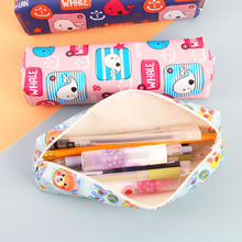 韩版卡通可爱皮面笔袋儿童小礼品拉链文具袋学生创意文具铅笔袋