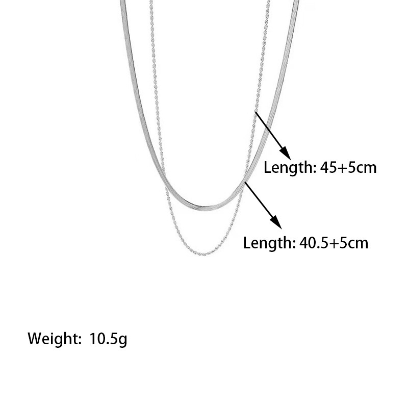 【XKN0394】블레이드 + 트위스트 목걸이 스틸 컬러