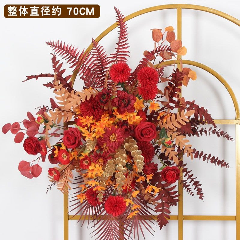 批发新款婚庆大款地排花绢花成品装饰尤加利花排台路引婚礼花艺|undefined