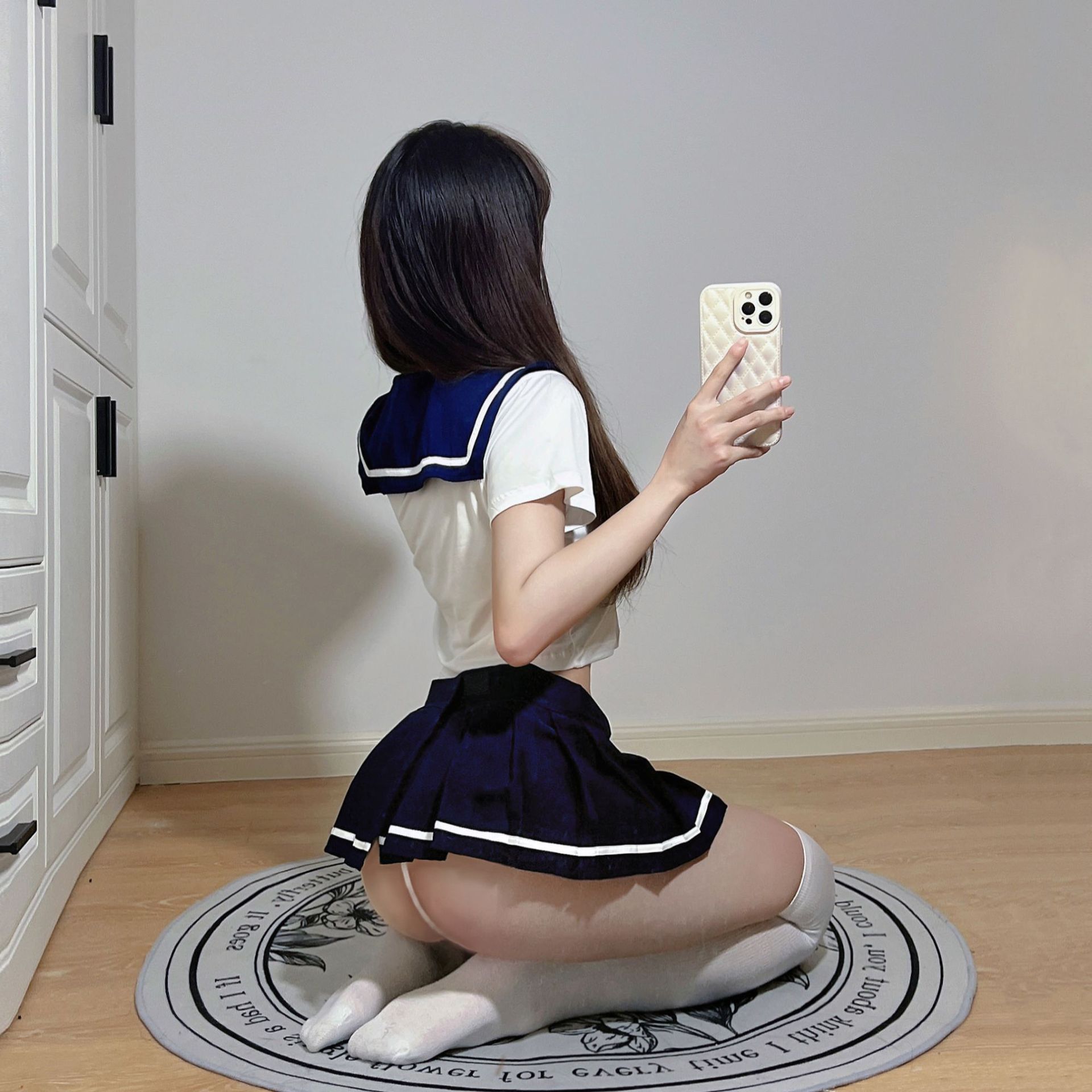 Lencería sexy para mujer ropa de estudiante japonés puro Falda plisada falda uniforme escolar traje de uniforme de rol