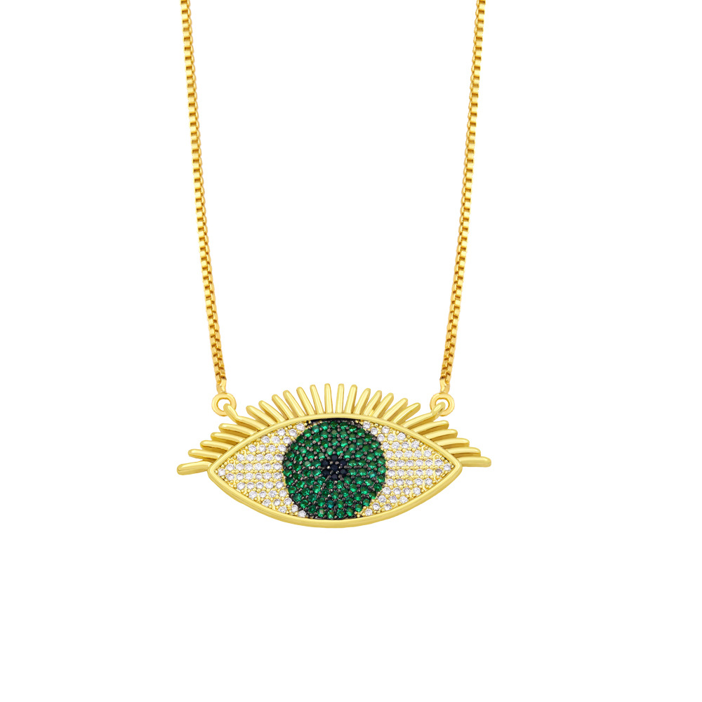 European and American fashion exaggerated devilu0027s eye necklace stainless steel necklace