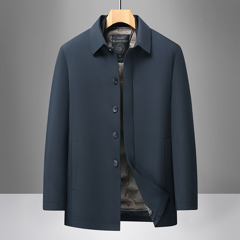 Business down Jacket Men's New National Standard White Duck down Jacket Dad Jacket Men's Zipper Removable down Liner