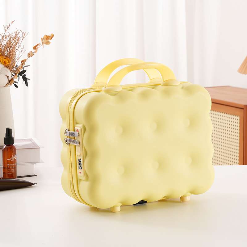 Caja de 14 pulgadas, caja de manicuras, caja de dibujos animados, maleta de almacenamiento, caja de tracción, macarón de gran capacidad, portátil