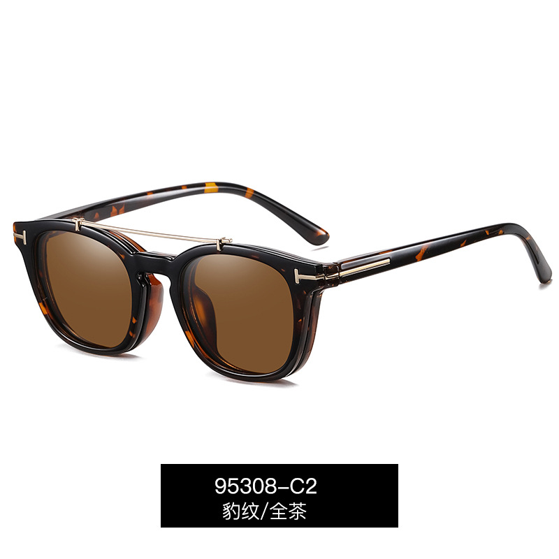 95308 nuevo conjunto de espejo magnético marco redondo marco pequeño anti-azul gafas de luz clip colgante espejo polarizado espejo fábrica en stock image 8