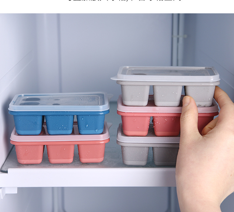 Refrigerator ice cube mold ice cube maker home frozen ice cube home-made ice cube box silicone soft bottom lid accelerator