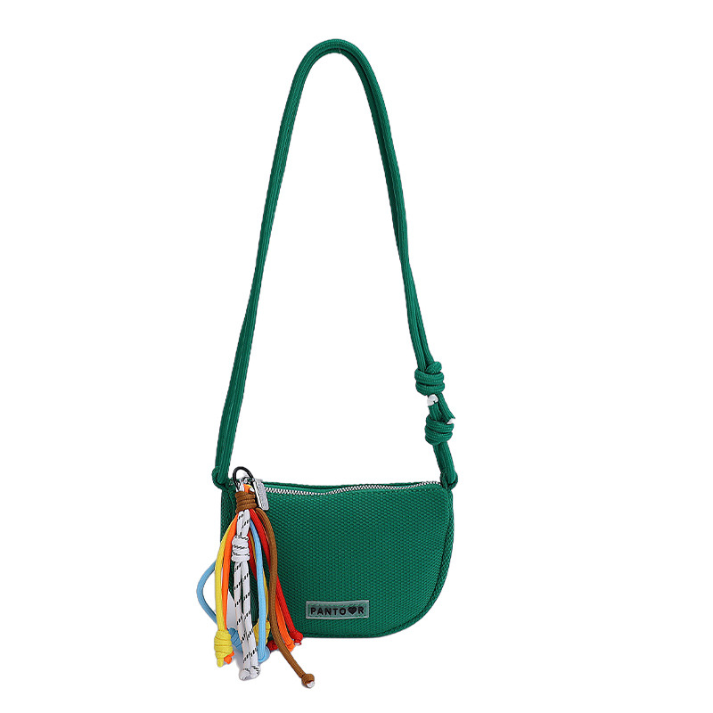Bolso de lona de moda coreana 2025 verano nuevo bolso femenino casual estilo universitario bolso de hombro bolso de mensajero de malla hueca
