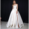 Cross border Europe and America Veil Satin High-end full dress wedding Tailing Dress skirt banquet grace Evening dress