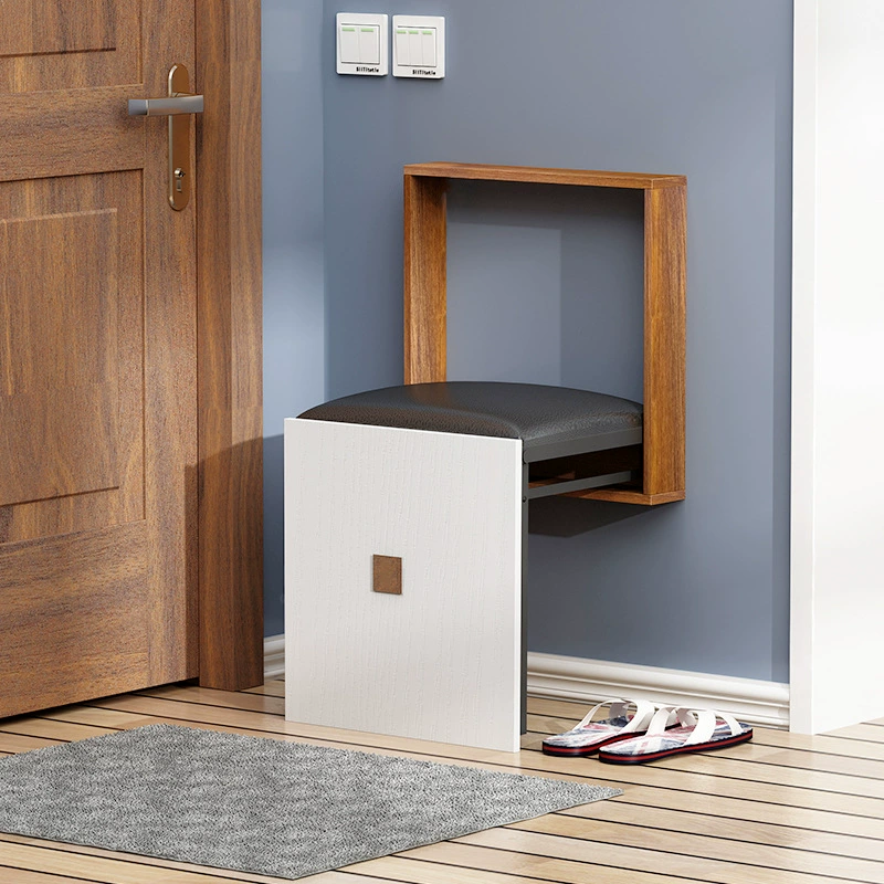 Складной ультратонкий табурет для замены обуви Бытовой настенный стул