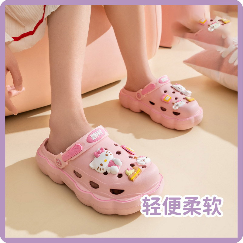 Sanrio Summer Children's Slippers for Girls and Big Kids - Kitty Cat, Kluromi, Big-Eared Dog Cute Cartoon Non-Slip