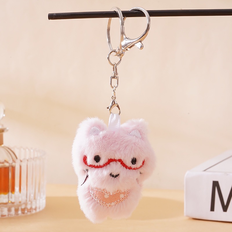 Bib, fuchsia glasses, keychain