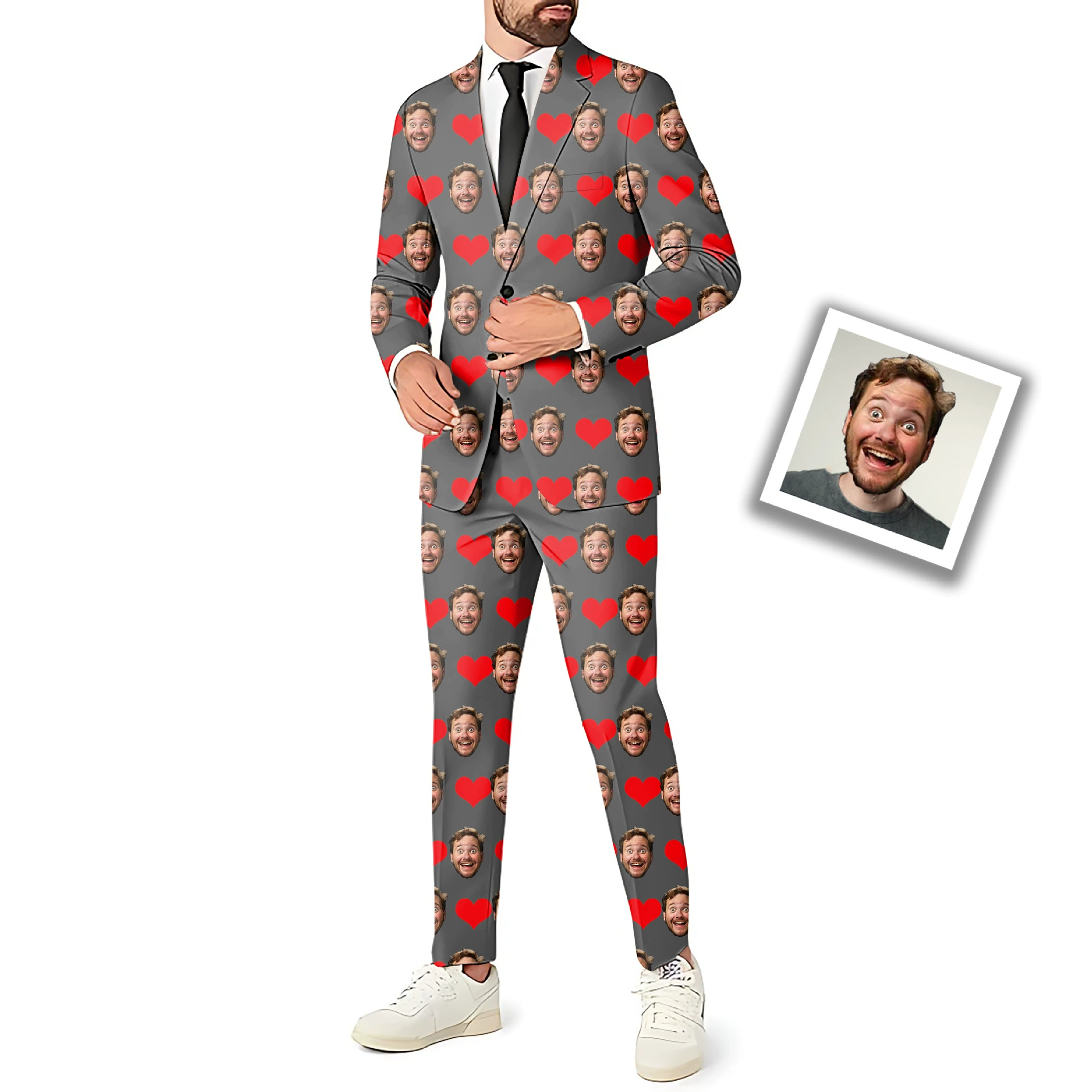 Костюм с принтом, мужской костюм из трех частей, новогодний костюм, жилет, брюки, облегающий набор пуговиц, заменяющий лицо