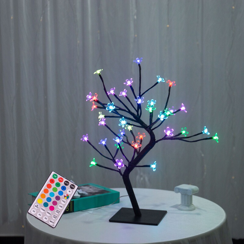 Cherry tree lamp led indoor room decoration tree lamp bedroom home colorful color changing luminous tree Christmas decoration
