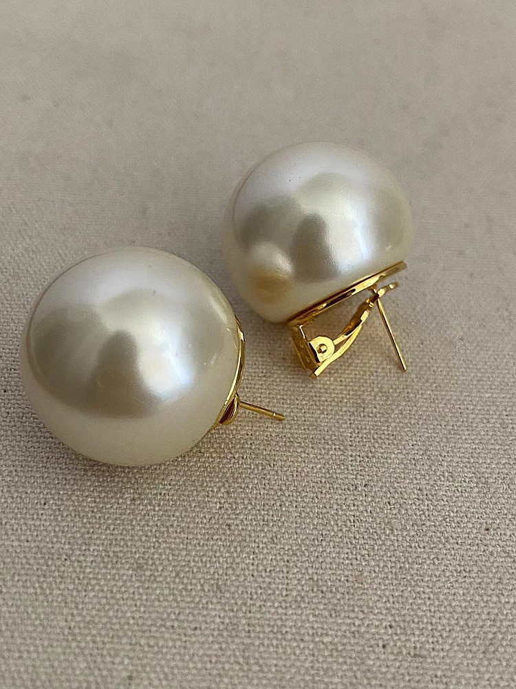 1 Pair Quantity Holiday, Daily Occasion 1 Pair Simple Style Round Imitation Pearl Ear Studs