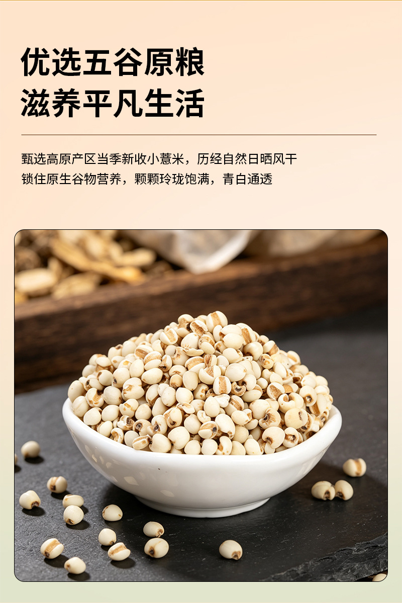 Roasted Coix Seed Yi Yi Ren 薏苡仁 Dried Job's Tears for Tea Soup and Grinding specifications
