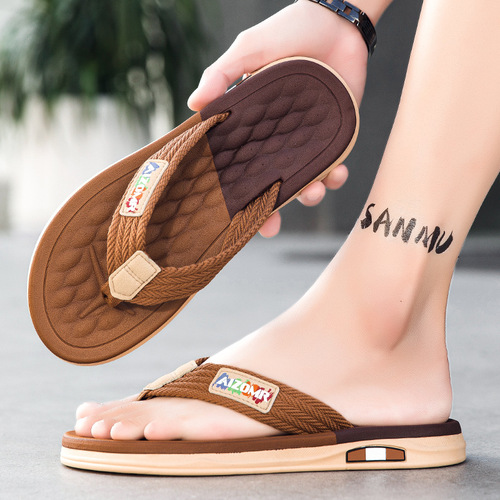 Men's Huarong Sandals Summer Outdoor Wear Waterproof Anti-Slip Soft Sole Angle Slippers for Men and Teenagers Vietnamese Beach Shoes