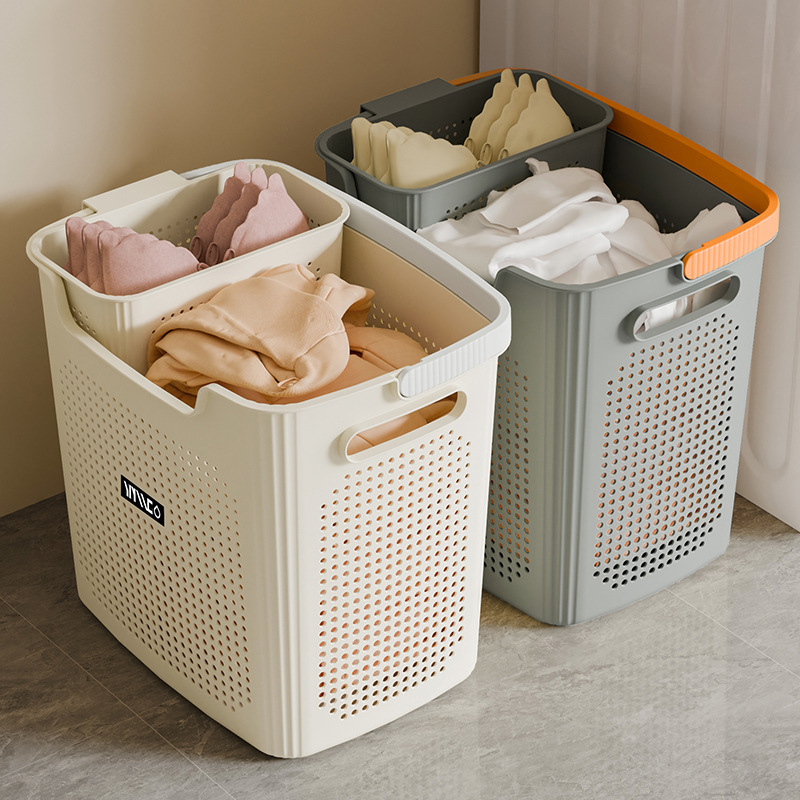 汚れた洗濯かごの家庭用プラスチックの通気性洗濯かご寮のトイレの手提げ収納かご工場の卸売りを大きくする|undefined