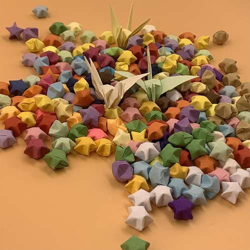 Lucky Star finished paper crane luminous wishing bottle children's birthday gift for boyfriend luminous transparent diy paper creation