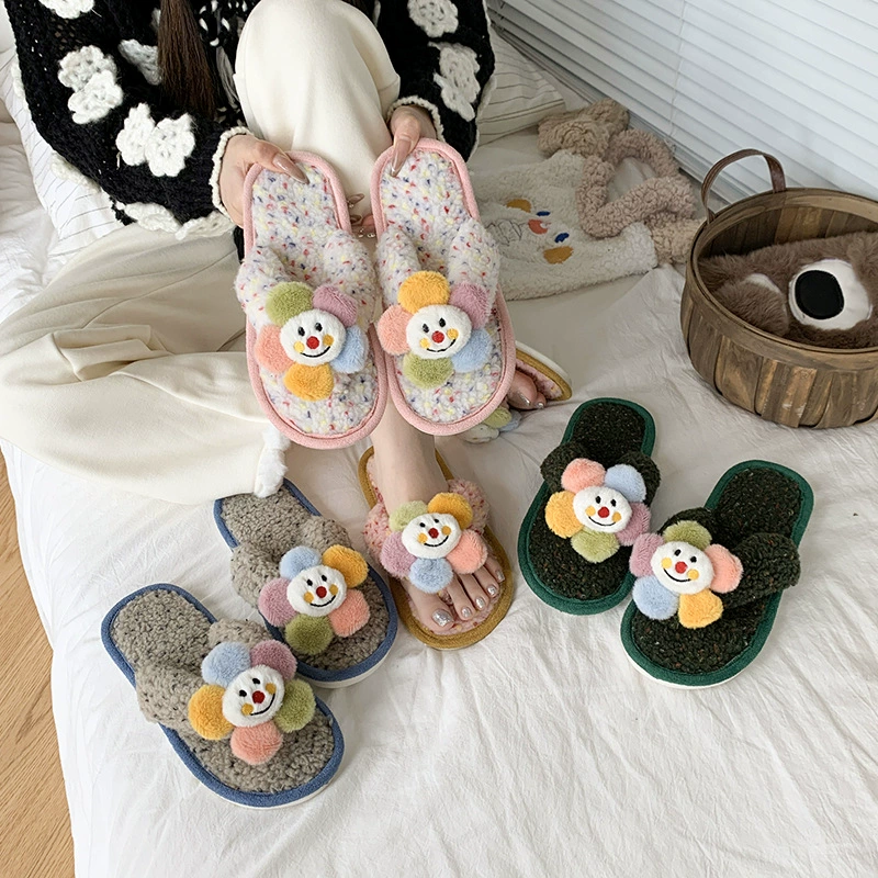Мягкие милые женские пятицветные шлепанцы в горошек для девочек, осенне-зимняя верхняя одежда 2025 года, удобные и легкие домашние хлопковые тапочки
