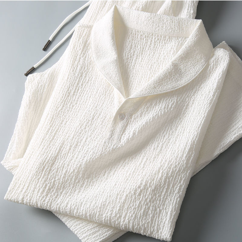 Summer New Trendy suit Men's Thin Korean-style Short-sleeved Trousers Fashionable Casual Light Luxury All-match Sports suit