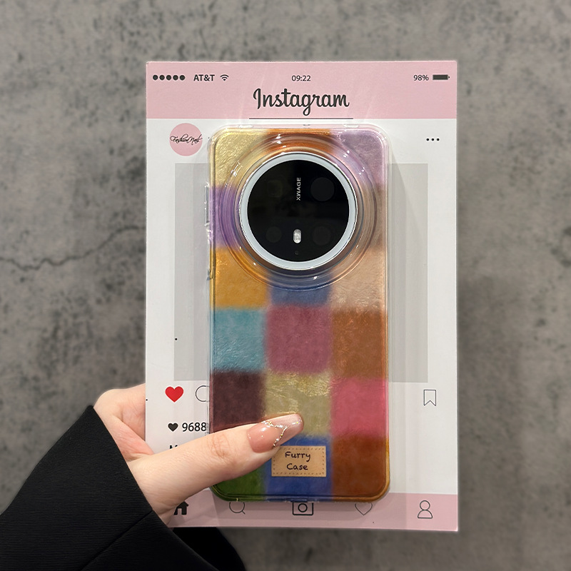 Cubo de color retro de otoño e invierno para Apple 16promax nicho funda para teléfono móvil 14Pro/15pro nuevo 13p