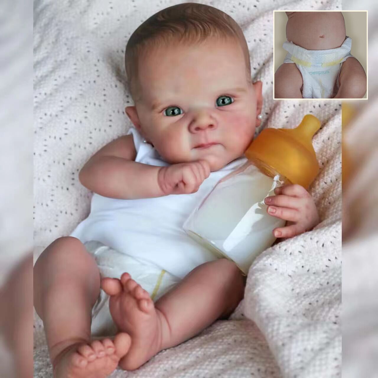 48cm simulación muñeca Bettie hecho a mano 3D piel vena sangre seda visible