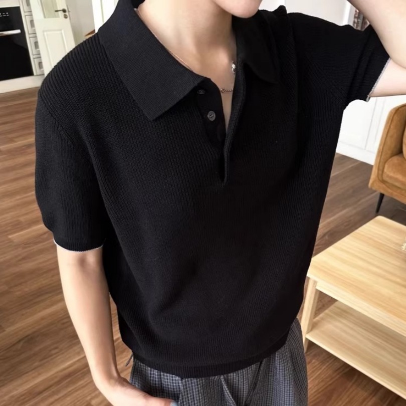 Luxuriöses Herren-Sommer-Strickoberteil aus Baumwolle und Leinen mit Blumenmuster, lockerer Passform, atmungsaktiv, kurzärmelig, für Damen und Herren_voghion.com
