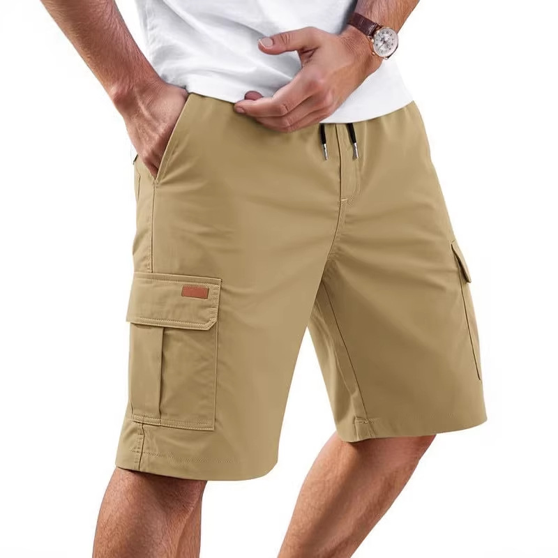 Men's Fashion Loose Fit Shorts Summer European American Style Solid Color Outdoor Casual Five Point Pants_voghion.com