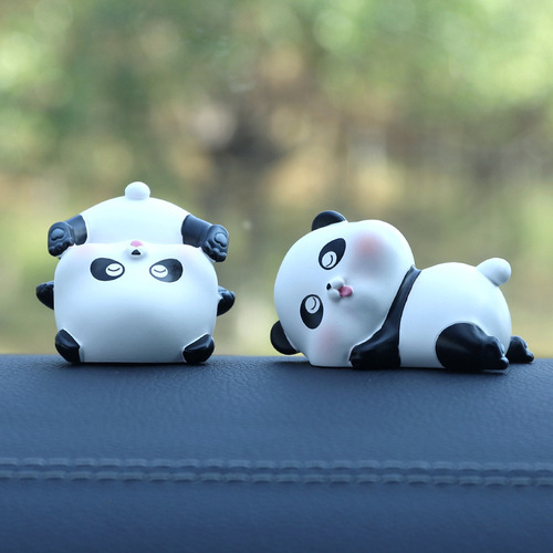 Panda Gugu Mini Figurine | Creative & Cute Panda Decor | Healing Cartoon Car Accessories for Wholesale