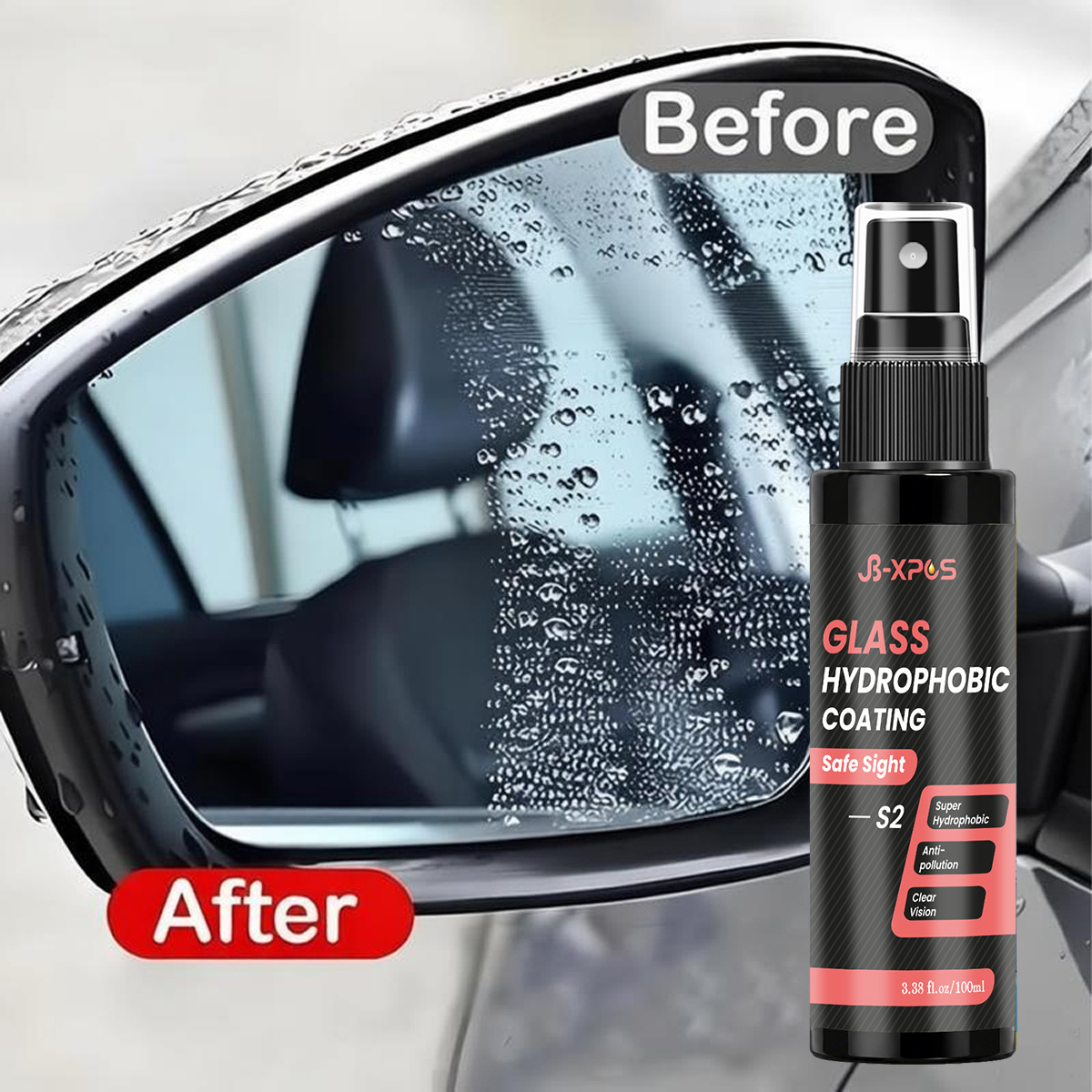 YT203 Car Glass Anti-Fog Agent is exclusively for cross-border supply, designed for rearview mirrors and car windows to prevent fogging and rain, and features a hydrophobic coating