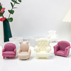 Mini sofa chair furniture essential oil plaster candle chocolate drip resin baking cake decoration silicone mold