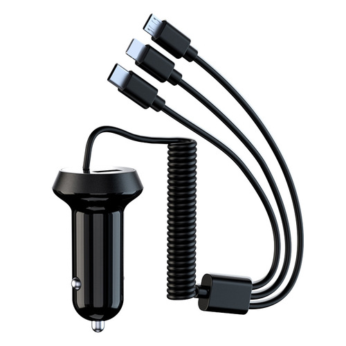 New car 3.1A 1-Trip-3 Universal Car Charger with Cord Fast Charging Multi-function Cigarette Lighter Dual USB Smart Car Charger