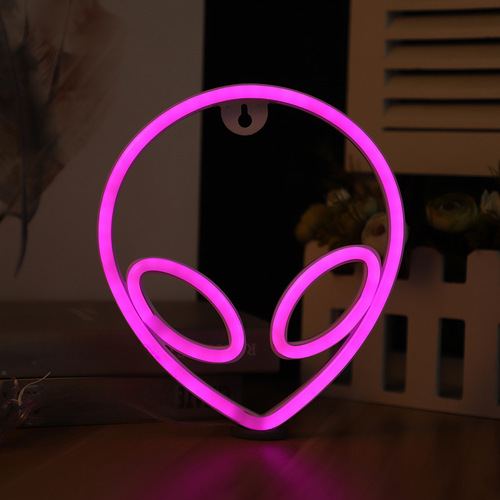 Cross-border new LED Alien neon light wall-mounted style lamp bedroom decor night light
