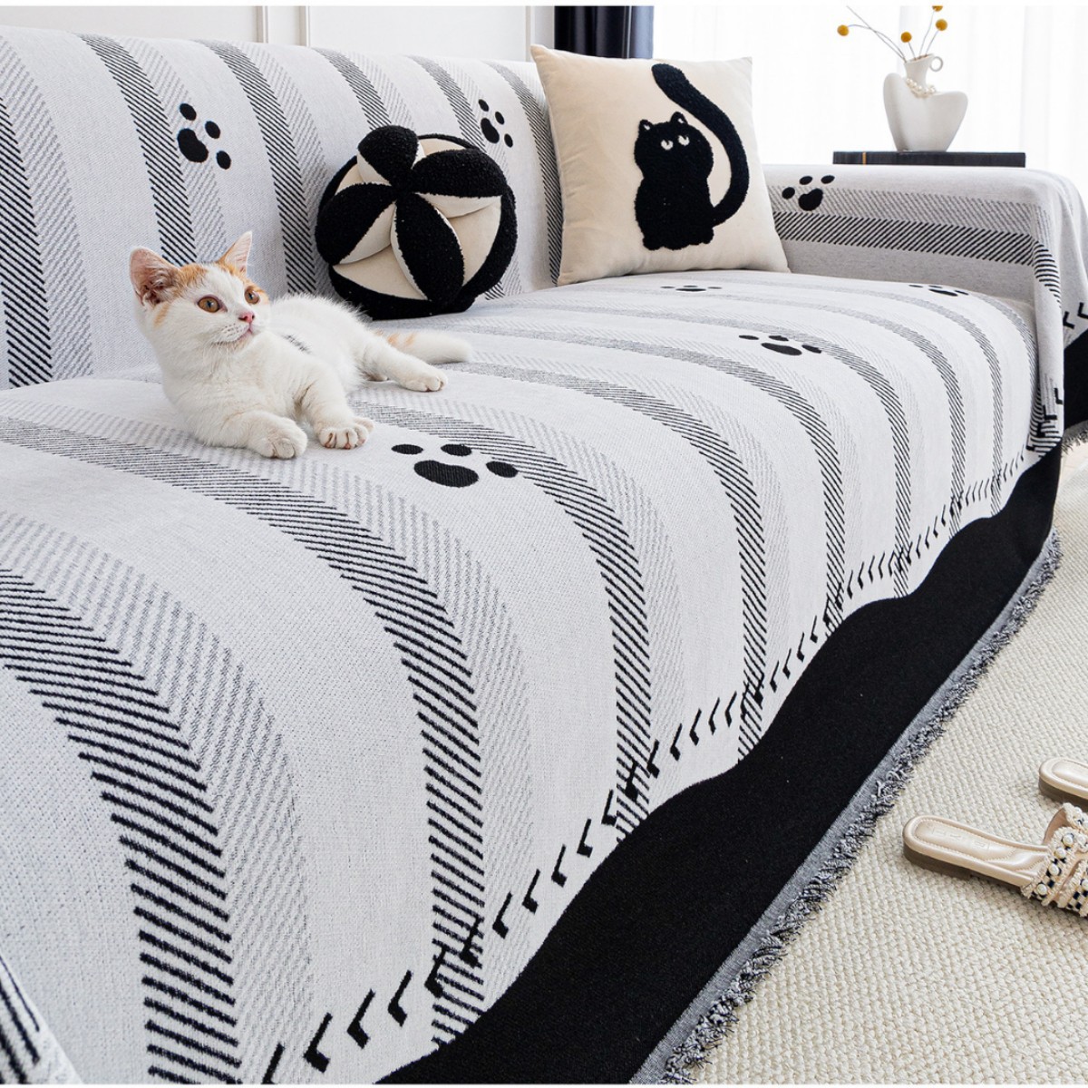 2025 nueva toalla de sofá de cubierta completa cuatro estaciones de alto nivel general sofá cubierta de cubierta de sofá manta anti-gato arañazo