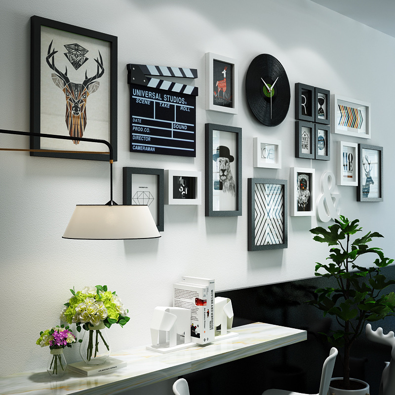 Polymer 6283 Large Wall Modern Simple Photo Wall Nordic Combination Photo Frame Deer Head Decorative Painting for Photo