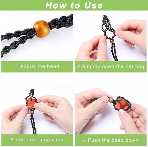 Large irregular natural stone yoga stone bracelet set mesh bag woven DIY necklace pendant