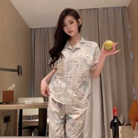 艾玉妃qqny夏季睡衣套装云朵棉开衫短裤薄款休闲风女孩家居服8879