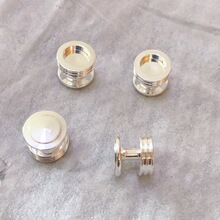 铜袖套手工DIY金属车件纯黄铜带钻位西装扣纽扣袖扣袖钉滴胶空托