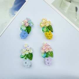 新款串珠渐变花朵流苏葡萄 diy鞋花胸针包包耳钉发夹衣帽饰品配饰
