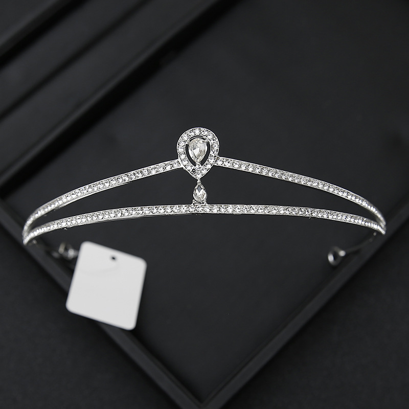 Corona Tocado Bridal Rhinestone Corona Vestido de ceremonia de boda Regalo para adultos de 18 años Cumpleaños Princesa Accesorios para el cabello Niños