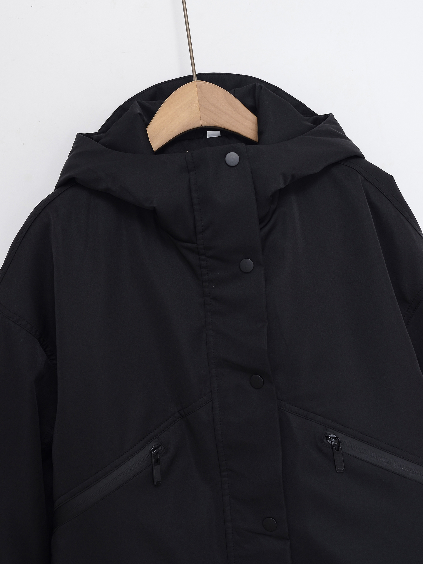 Comercio exterior otoño y invierno nueva moda de mujer estilo europeo y americano cuello redondo con cremallera con capuz impermeable chaqueta a prueba de viento algodón universal image 3