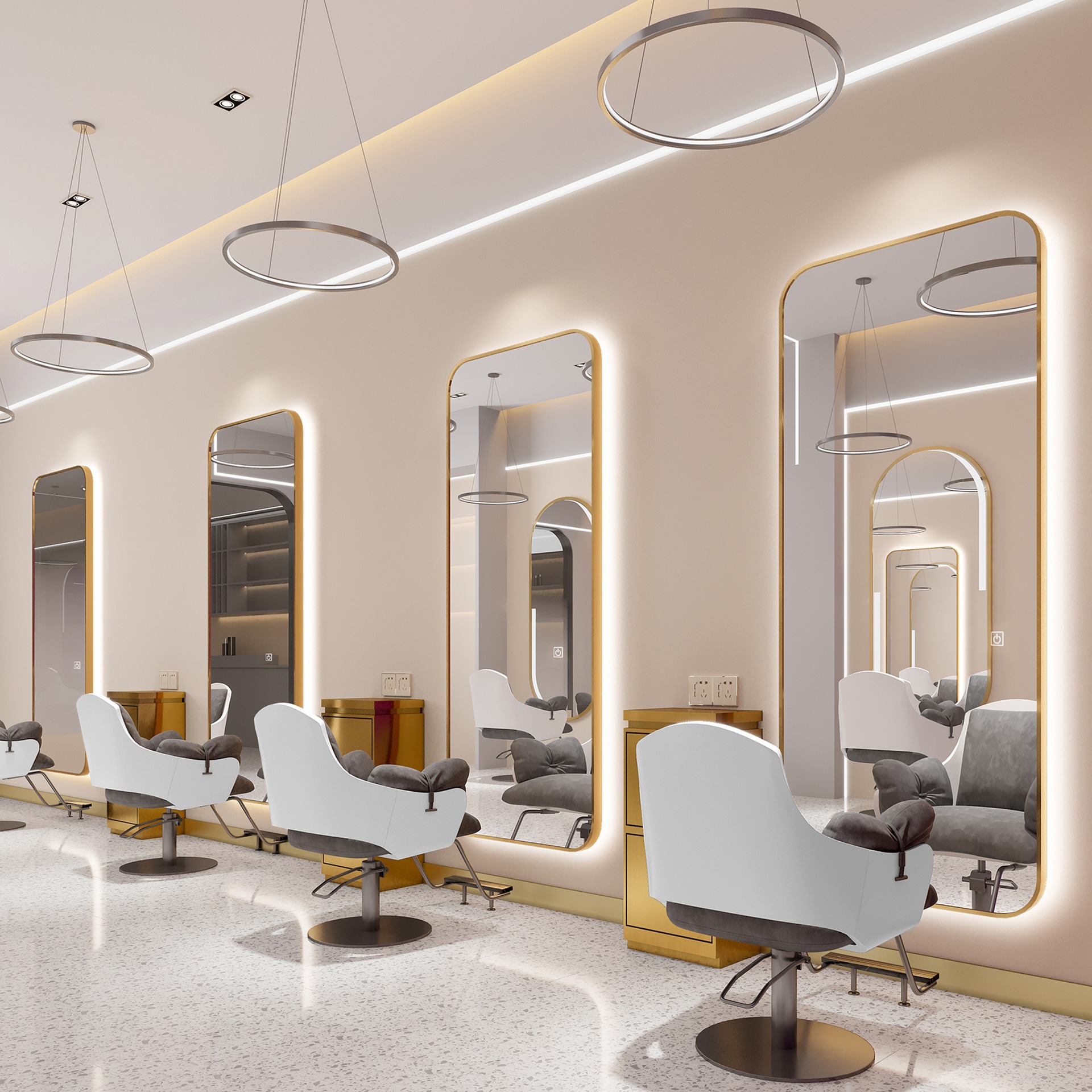 Espejo de Barbería, Soporte para Espejo de Salón de Belleza, Espejo Moderno para Tintes y Permanentes, Espejo de Pie de Cuerpo Entero para Peluquería, Estable.