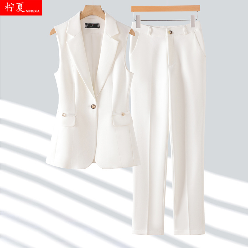 Suit Vest Women's Suit 2025 New Spring and Autumn Workplace Commuting Sense Black Summer Professional Vest Jacket Suit Vest Women's Suit 2025 New Spring and Autumn Workplace Commuting Sense Black Summer Professional Vest Jacket