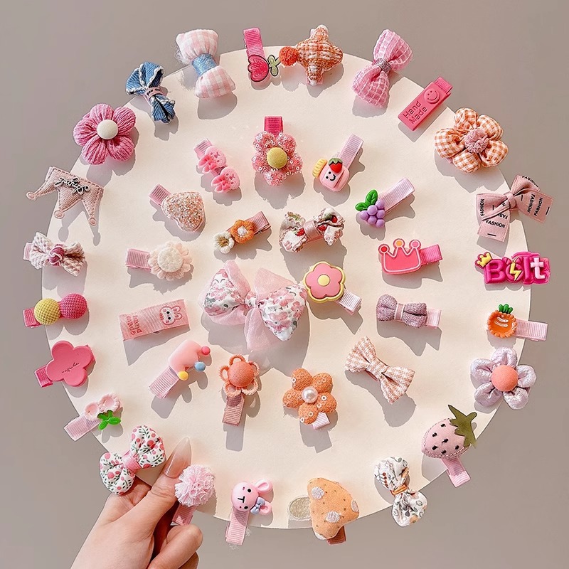 Horquilla para bebés y bebés, linda y súper linda horquilla de lanugo, las niñas y los niños no lastimaran el cabello, pinza para el cabello, clip de tela de paquete completo, tocado