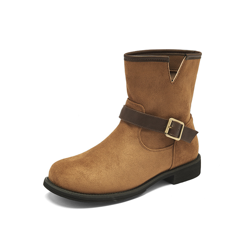 Augusto Lion Brown Bocan Boots mujer 2025 nuevo otoño con suela gruesa Meirard botas cortas botas medias botas occidentales Martin