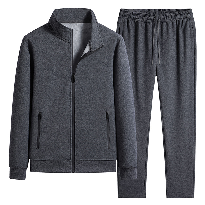 Trajes deportivos de algodón transfronterizo, cardigans de dos piezas, trajes deportivos de mediana edad, cuello de padre, suéter para hombres. image 7