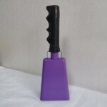 长柄9寸浅紫色手摇牛铃比赛牛铃铛9寸多色