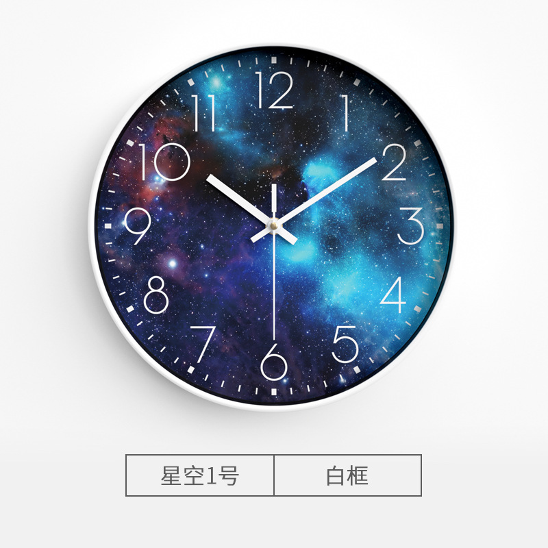 Reloj de pared creativo para sala, reloj de pared silencioso de estrellas, reloj de cuarzo para dormitorio/hogar
