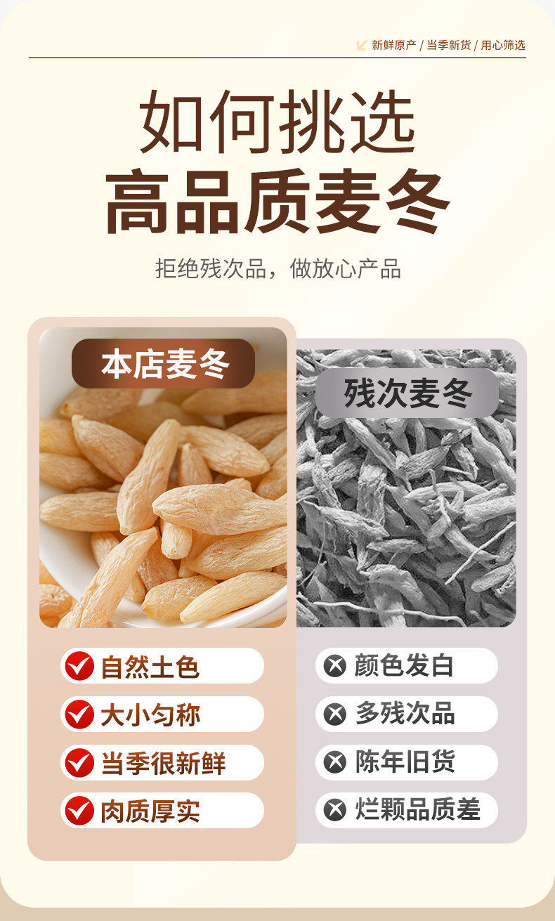 Dried Mai Dong Ophiopogon Root 500g Sichuan Unsulfured Natural Herb for Soup and Tea overview